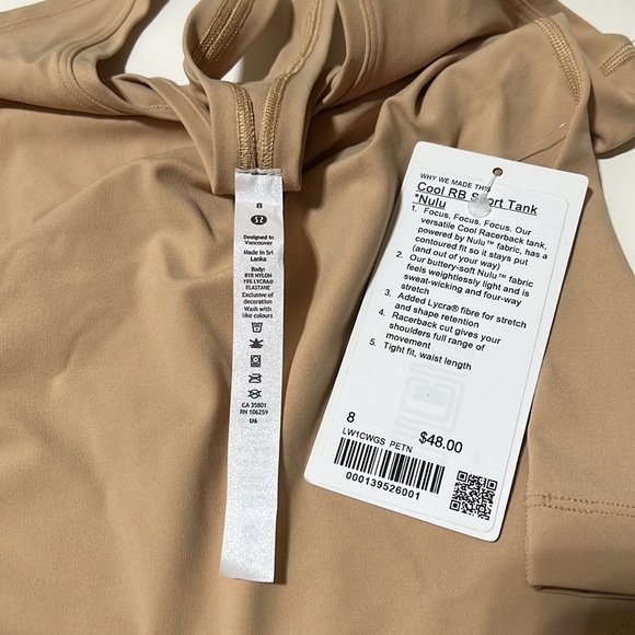 NWT Lululemon Cool RB Short Tank Nulu - Picture 2 of 3